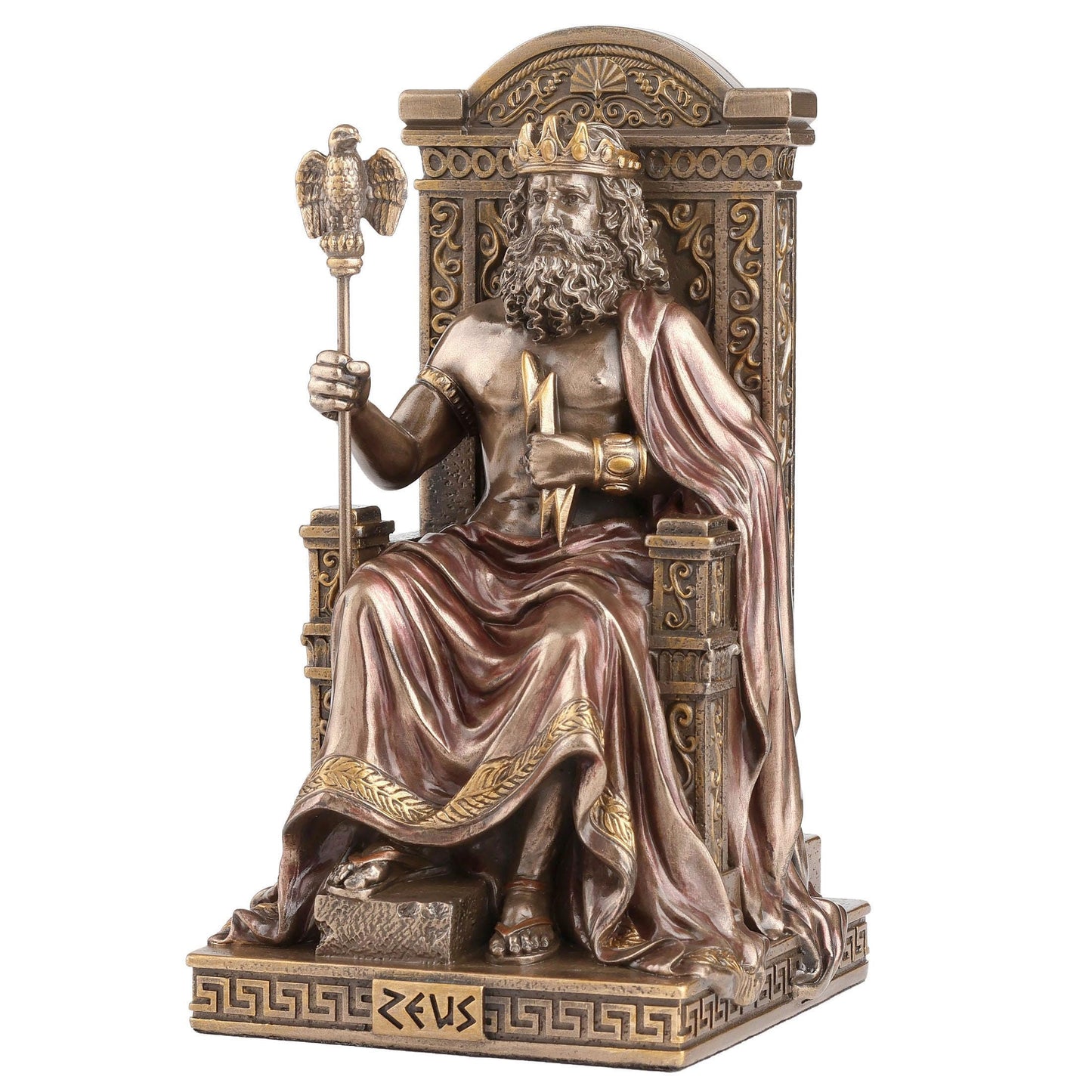 Veronese Design 6 1/8 Inch Greek God Zeus Cold Cast Resin Bronze Finish Sculpture