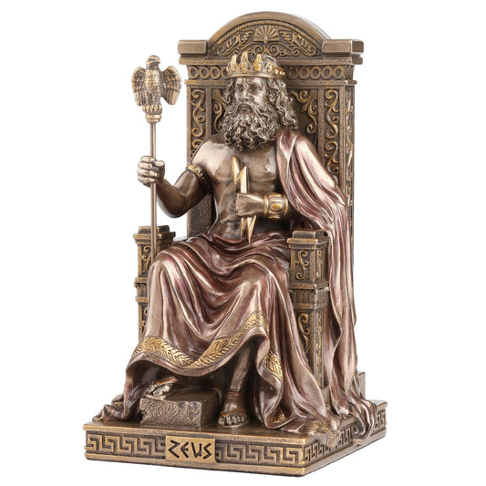 Veronese Design 6 1/8 Inch Greek God Zeus Cold Cast Resin Bronze Finish Sculpture