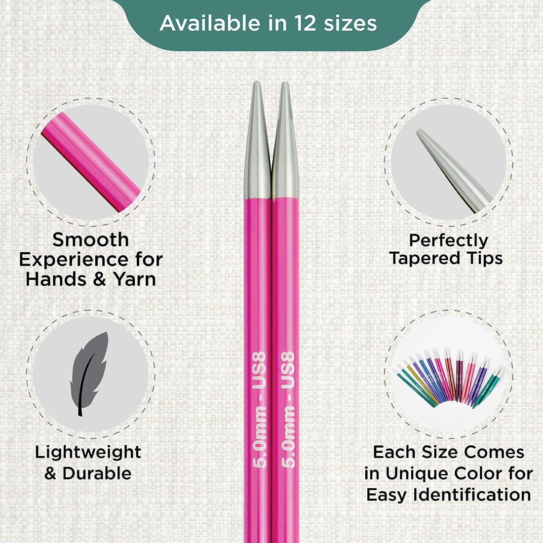 KnitPro Zing Interchangeable Circular Needles 4" (10cm)