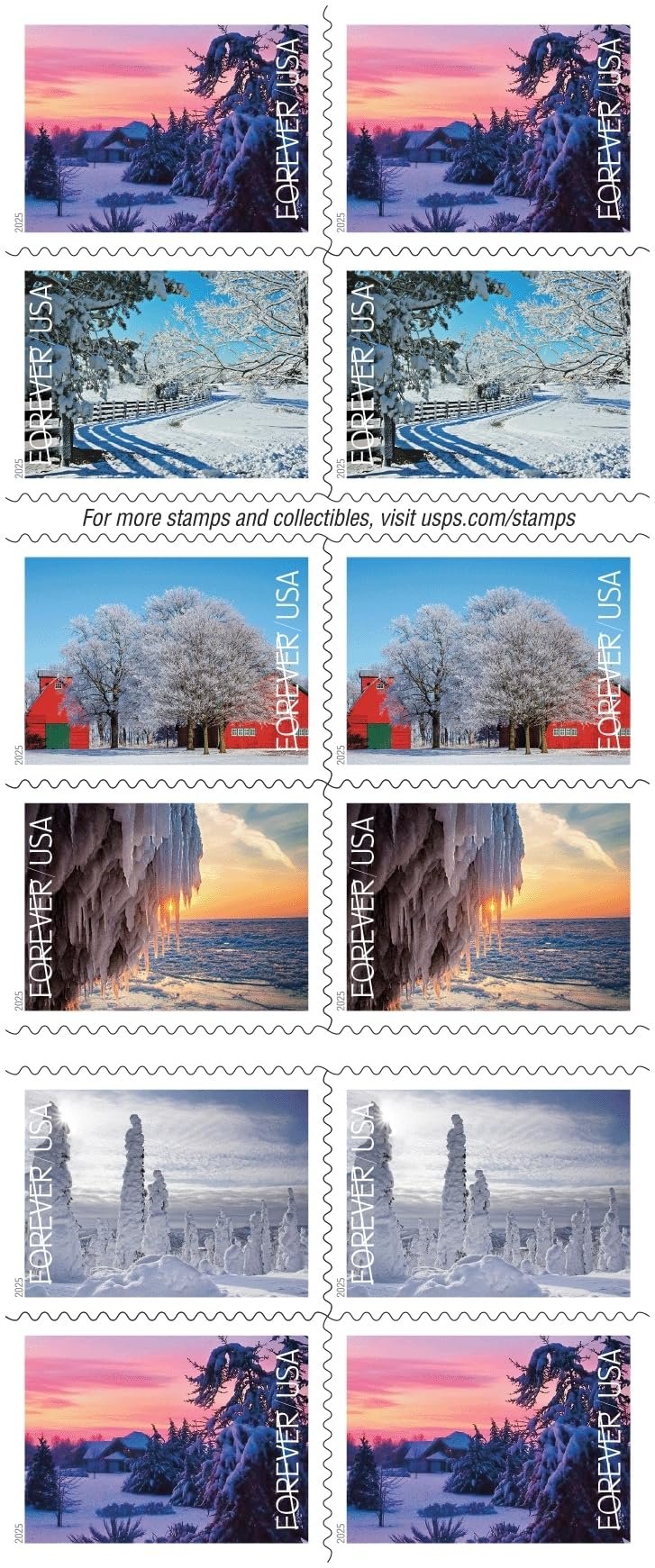 United States Postal Service Winter Landscapes 2025