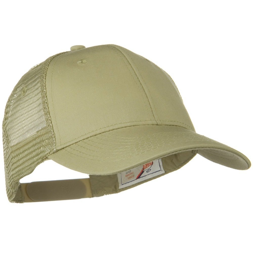 OTTO Solid Cotton Twill Low Profile Nylon Mesh Back Cap - Grey