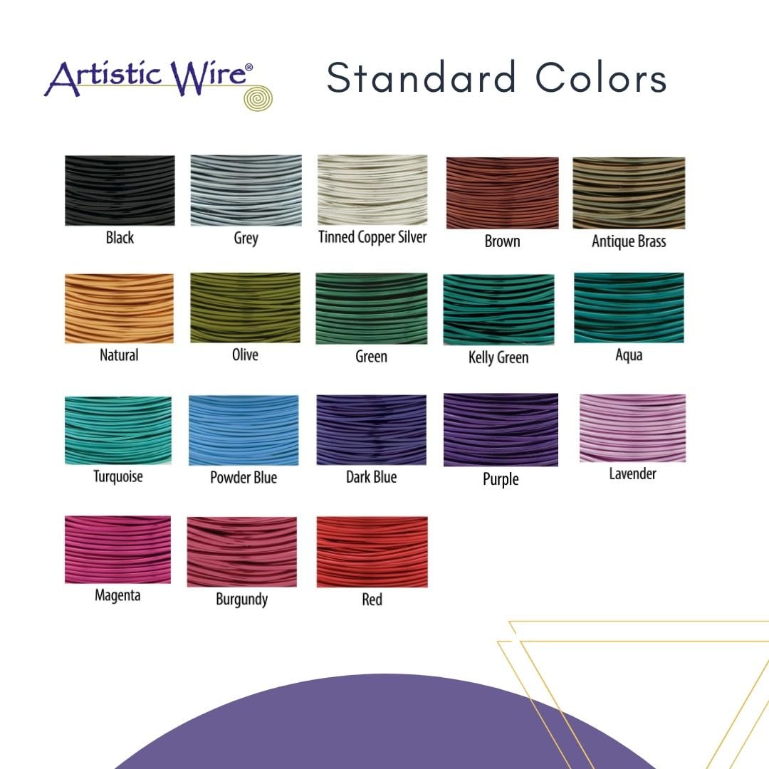 Artistic Wire Colored Copper/Silver Plated Wire Spool Dead Soft Tarnish Resistant 18 20 22 24 26 28 30 32 34 Gauge Wrapping Beading Bendable Craft Wire, Jewelry Making Supplies, Floral Crafting Wire