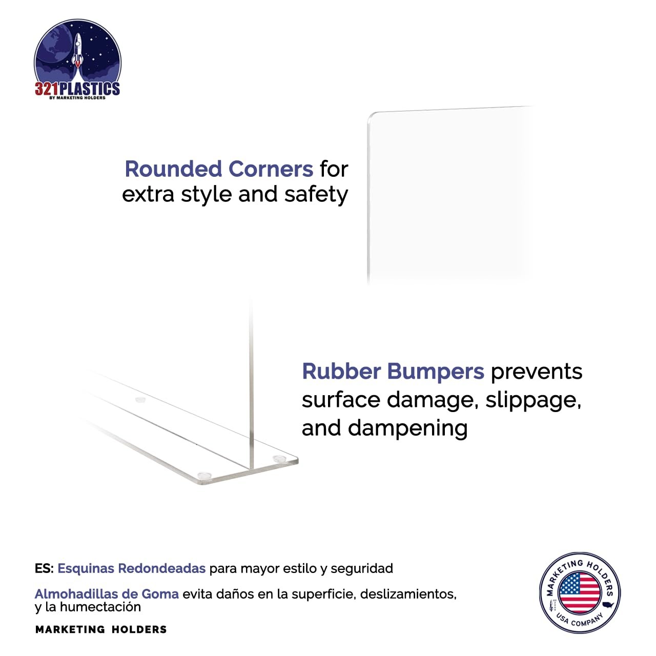 Clear Acrylic Large Sink Splash Guard Freestanding Panel Barrier One Piece No Assembly Protective Shield for Medical Complexes Schools Workspaces and Restaurants 19" x 18" by Marketing Holders