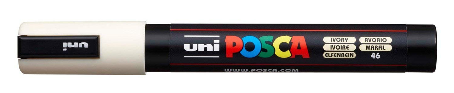 Uni Posca Marker PC-5M Paint Glass Pen Fine Bullet Tip 2.5mm Ivory