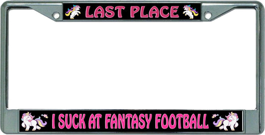 I Suck at Fantasy Football #4 Chrome License Plate Frame