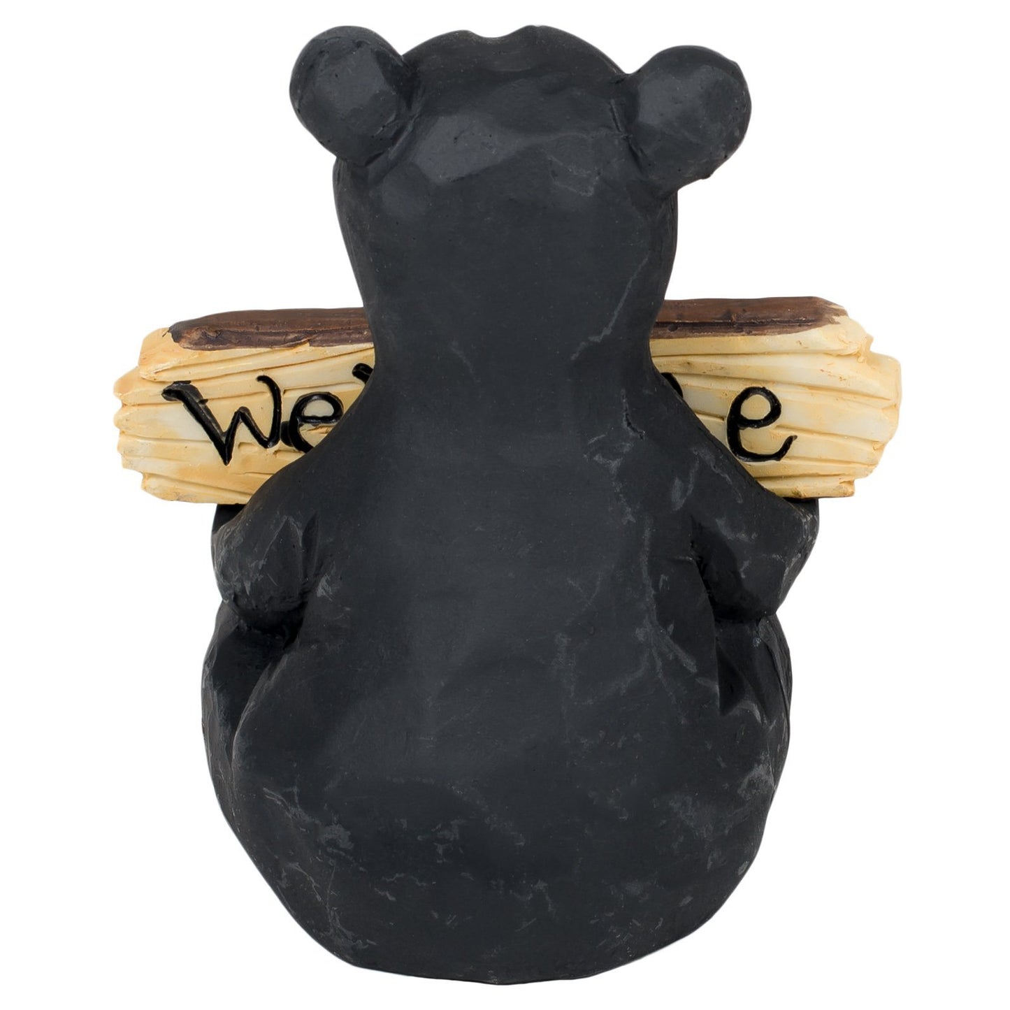 Slifka Sales Company Black Bear with Welcome and Go Away Sign Decorative Tabletop Figurine