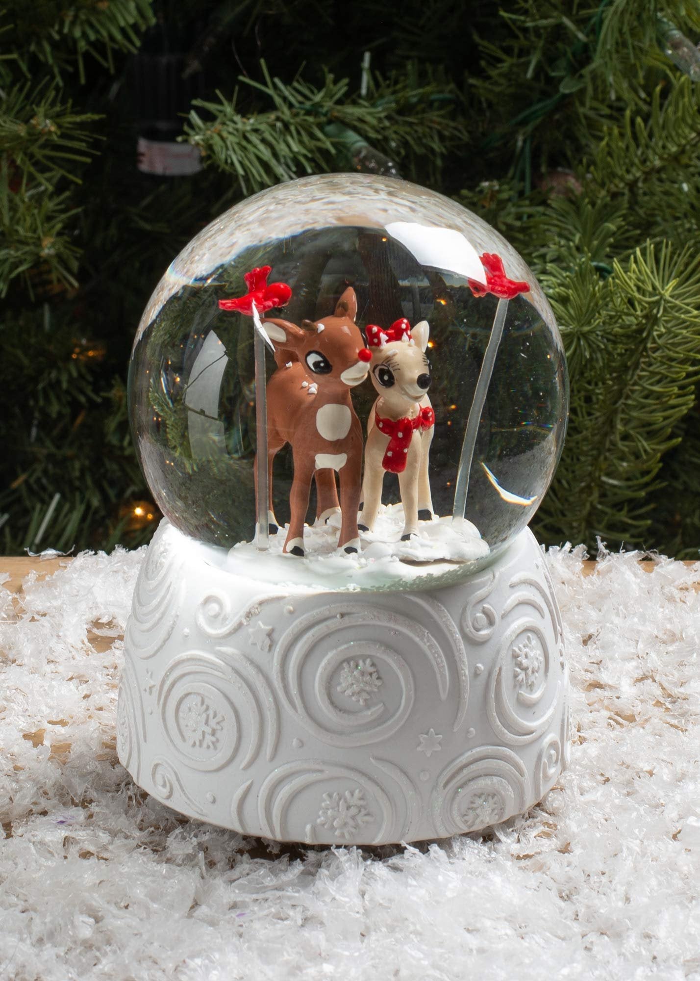 Roman Mus 6" Rudolph&Clarice Dome Glitterdome 100MM W/U