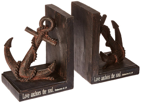 Roman Giftware Inc., Inspirational Gifts Collection, Bookends, 7.25" H Love Anchors The Soul Bookends,Religious, Inspirational, Durable