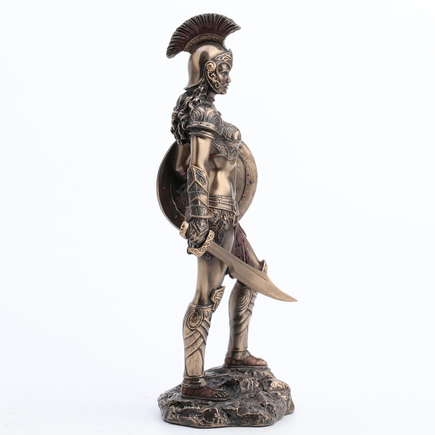 Veronese Design 9" Tall Amazon Warrior Wielding Sword and Shield Cost Cast Bronzed Resin Sculpture Collectible Figurine Greek Roman Spartan Gift