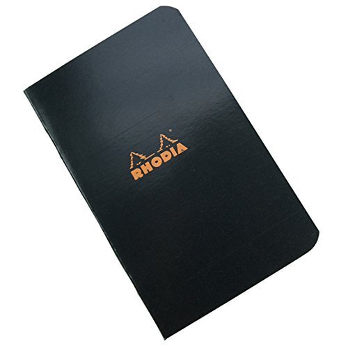 Rhodia Side Staplebound Black Pocket Notebook (3 X 4.75), Pack of 5