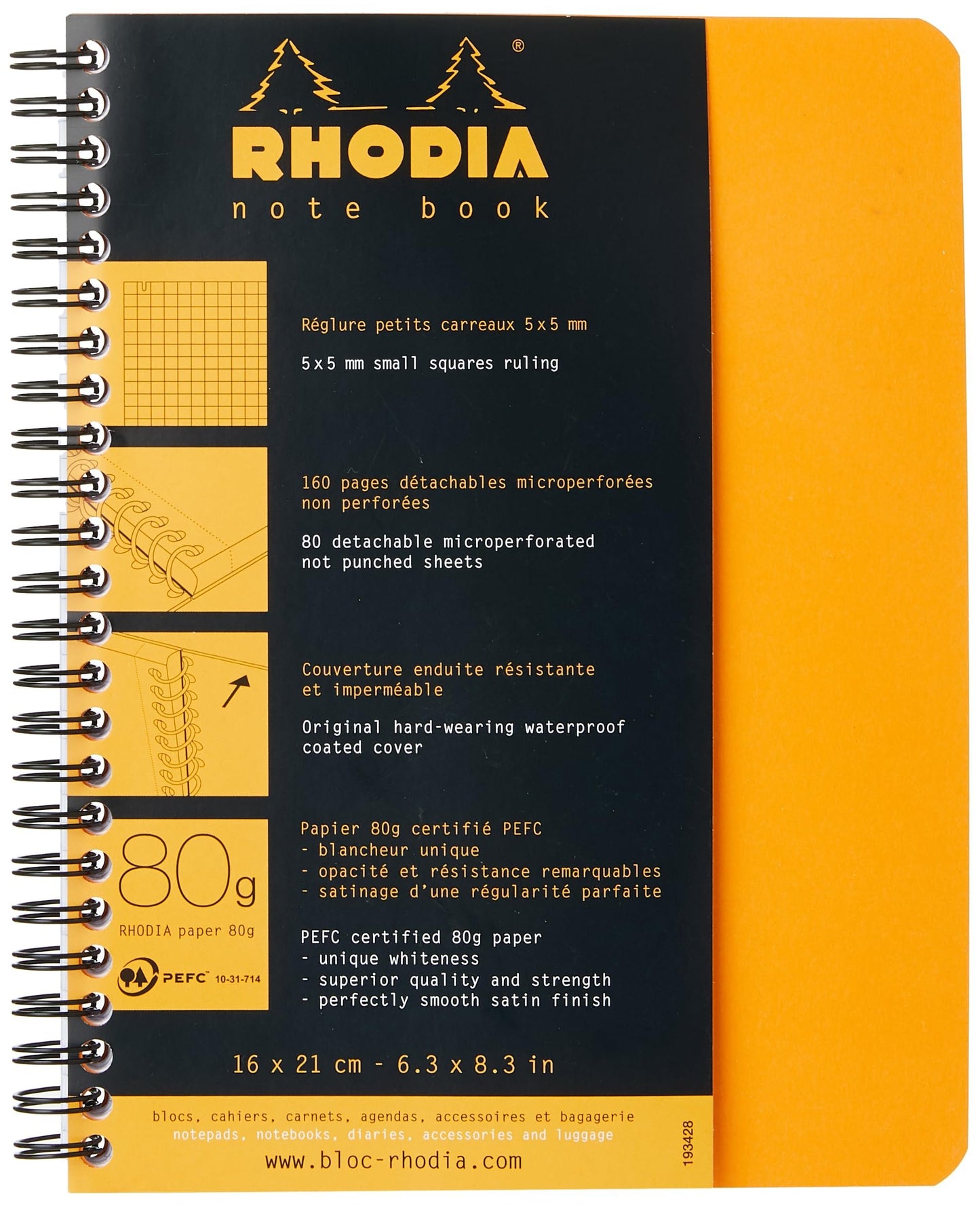 Rhodia Wirebound Notebook, 5/5 Ruling
