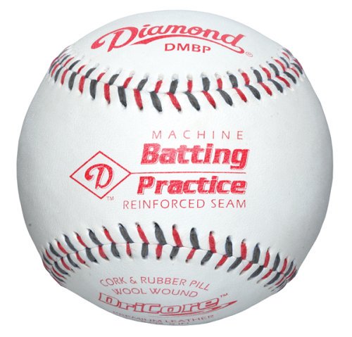 Diamond Machine Batting Practice Baseball with Flat Seams, (Pack of 12)