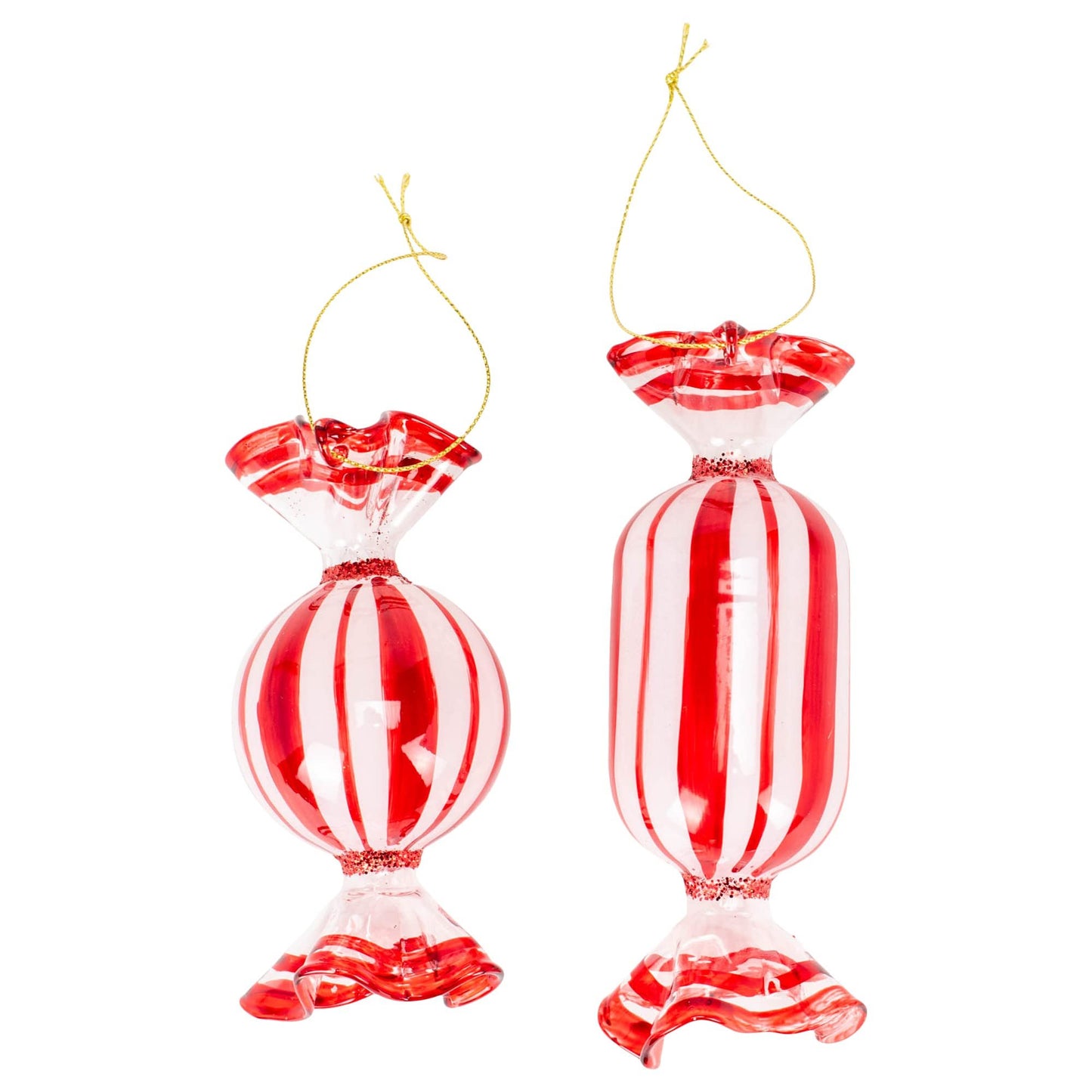 RAZ Imports 2021 Peppermint Parlor 5.5-inch Peppermint Candy Ornament, Assortment of 2