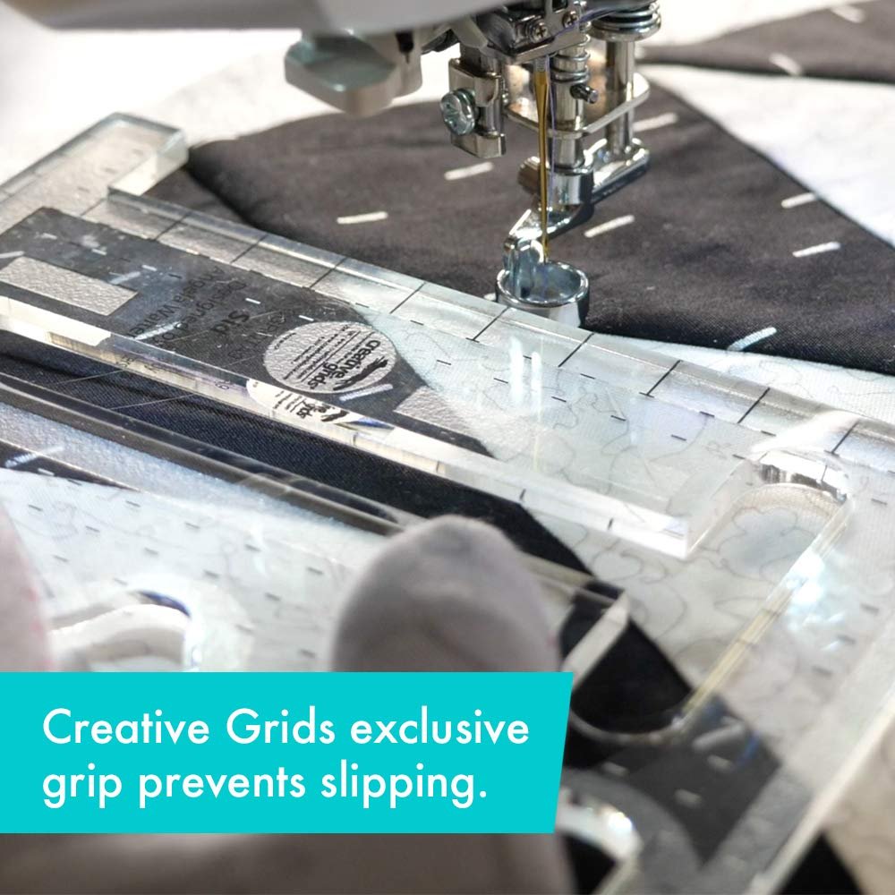 Creative Grids Machine Quilting Tool - Sid - CGRQTA9 - Made in USA, Non-Slip Grip Acrylic Quilting & Sewing Template Ruler for Free-Motion Quilt Patchwork Design on Domestic Sewing & Longarm Machines