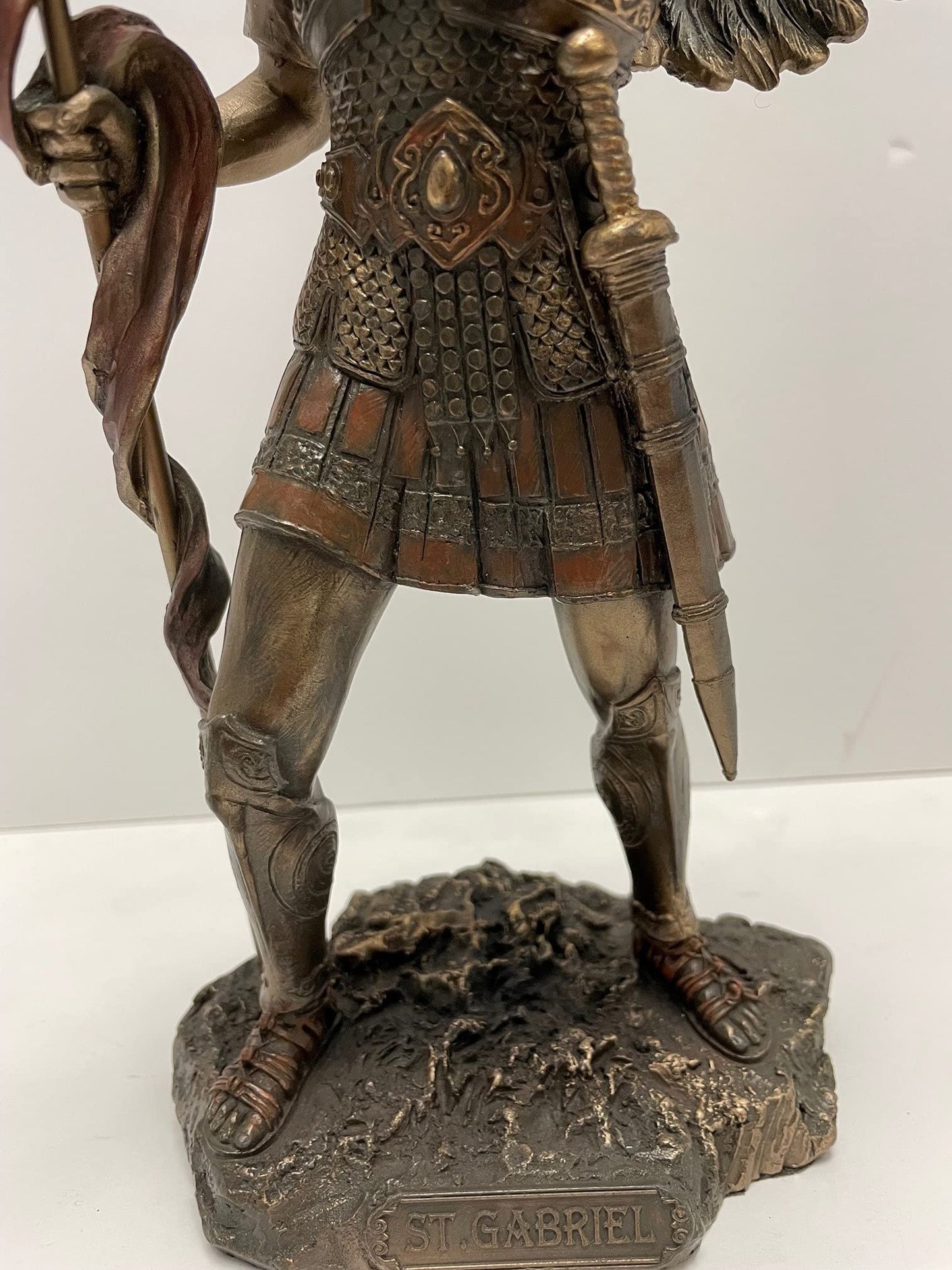 13 Inch Archangel - Saint Gabriel with Horn Cold Cast Bronze Figurine