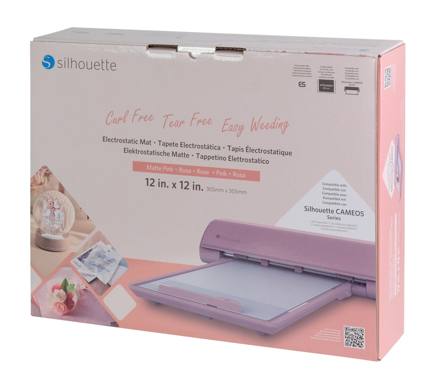 Silhouette Electrostatic Cutting Mat for use with Cameo 5 and Cameo 5 Plus models - 12 x 12 (Matte Pink)