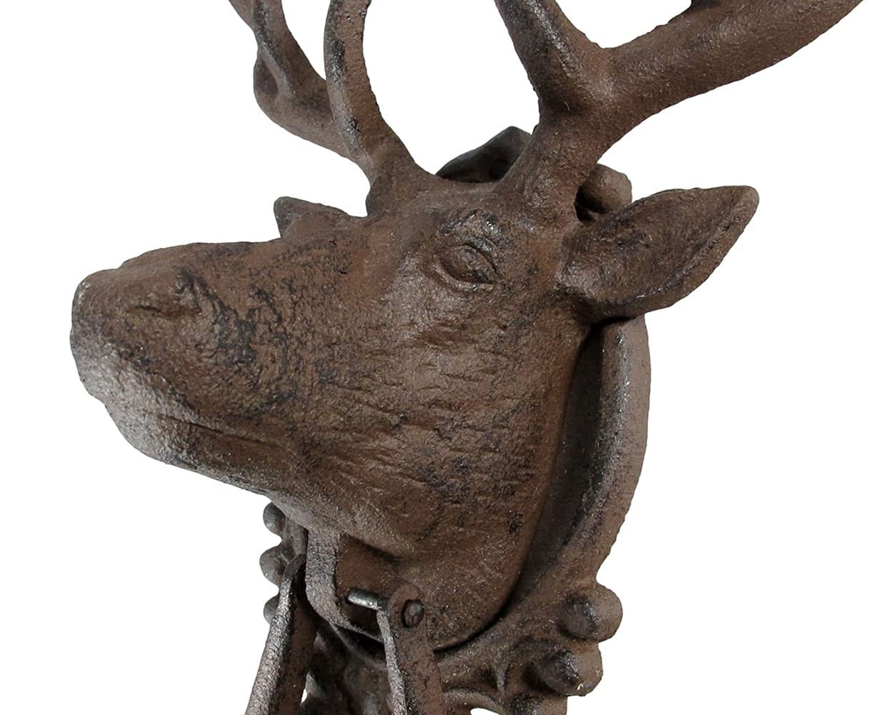 Antiqued Finish 8 Point Buck Deer Door Knocker