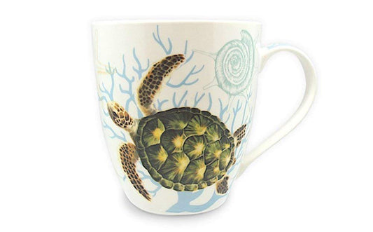 18 oz Hawaiian U-Shape Mug Honu Turtle Voyage