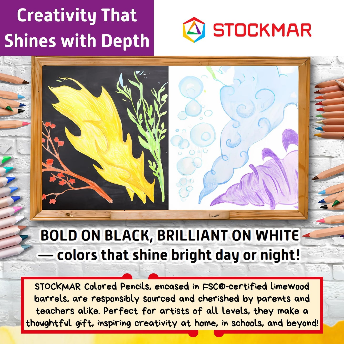 STOCKMAR Triangular Colored Pencils In a Tin Case