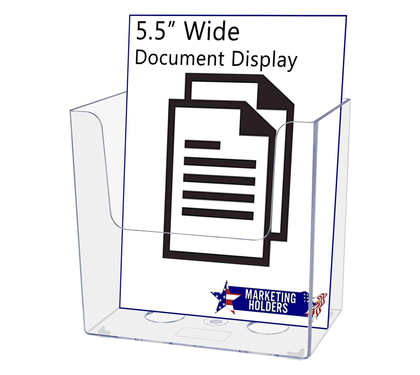 Marketing Holders 4 Pack Slatwall Hanging Brochure Holder for Bifolds or Booklets Slot Wall Display Caddy for 5.5" Info Sheets or Pamphlets for Restaurants Convenience Stores and Offices
