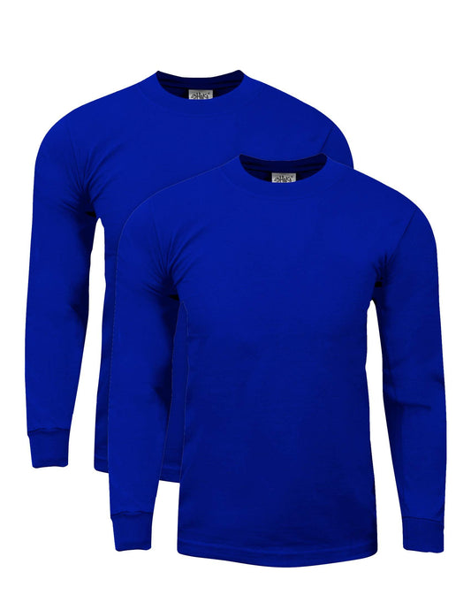 MHL13_S Max Heavy Weight Cotton Long Sleeve T-Shirt Royal S 2pk