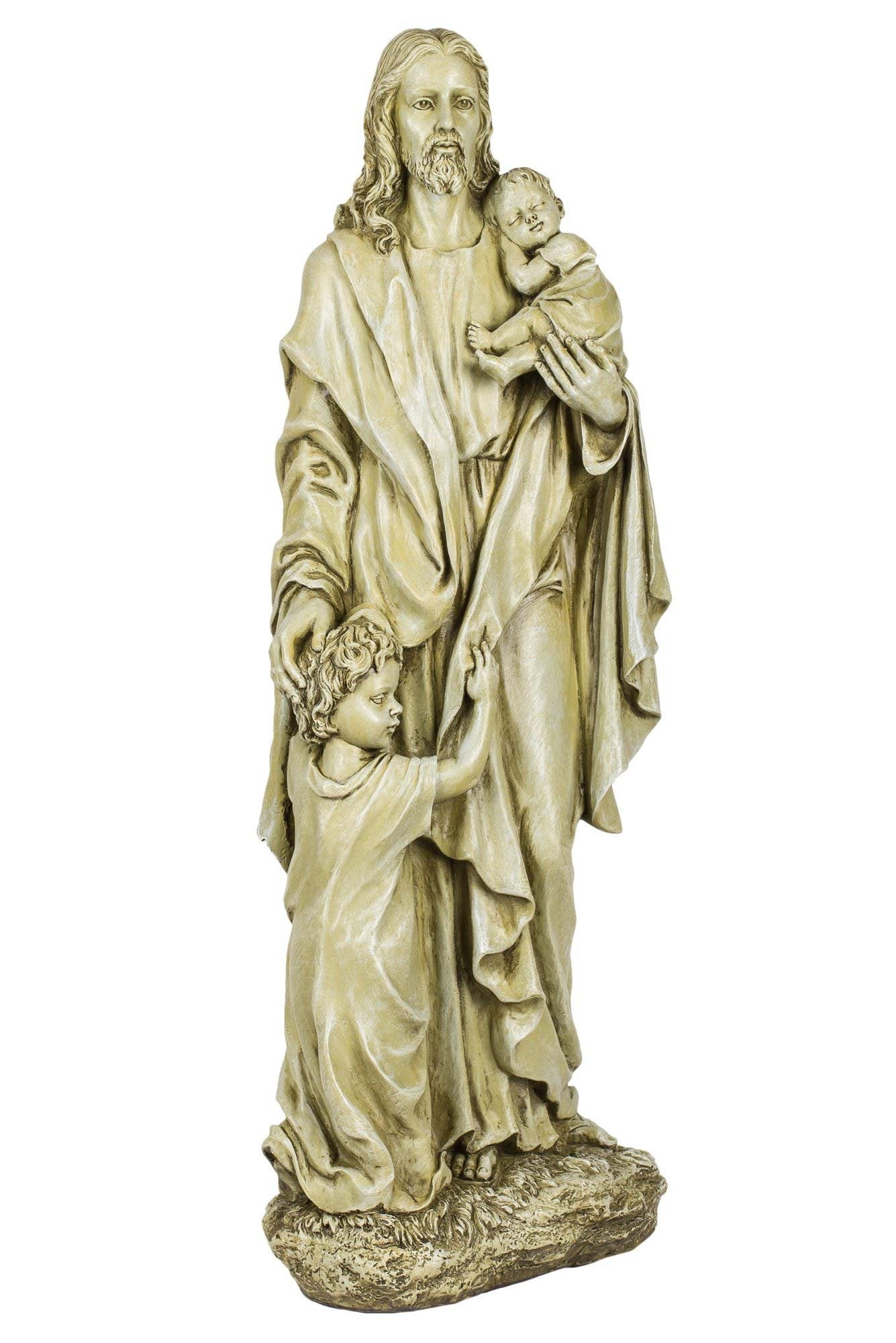 Joseph's Studio by Roman, 24" H Jesus with Children Garden Statue, Religious Outdoor Décor