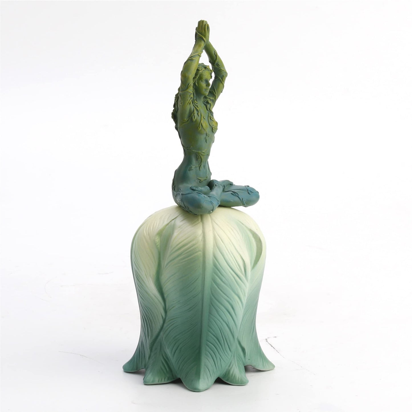 Veronese Design 6 3/4" Mother Earth Gaia Arms Raised Meditation Flower Hand Bell Resin Figurine