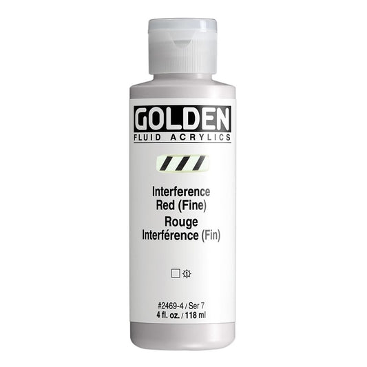 Fluid Acrylics by GOLDEN, Interference Red (Fine), 4 fl. oz. Bottle, Professional Acrylic Paint, Transparent