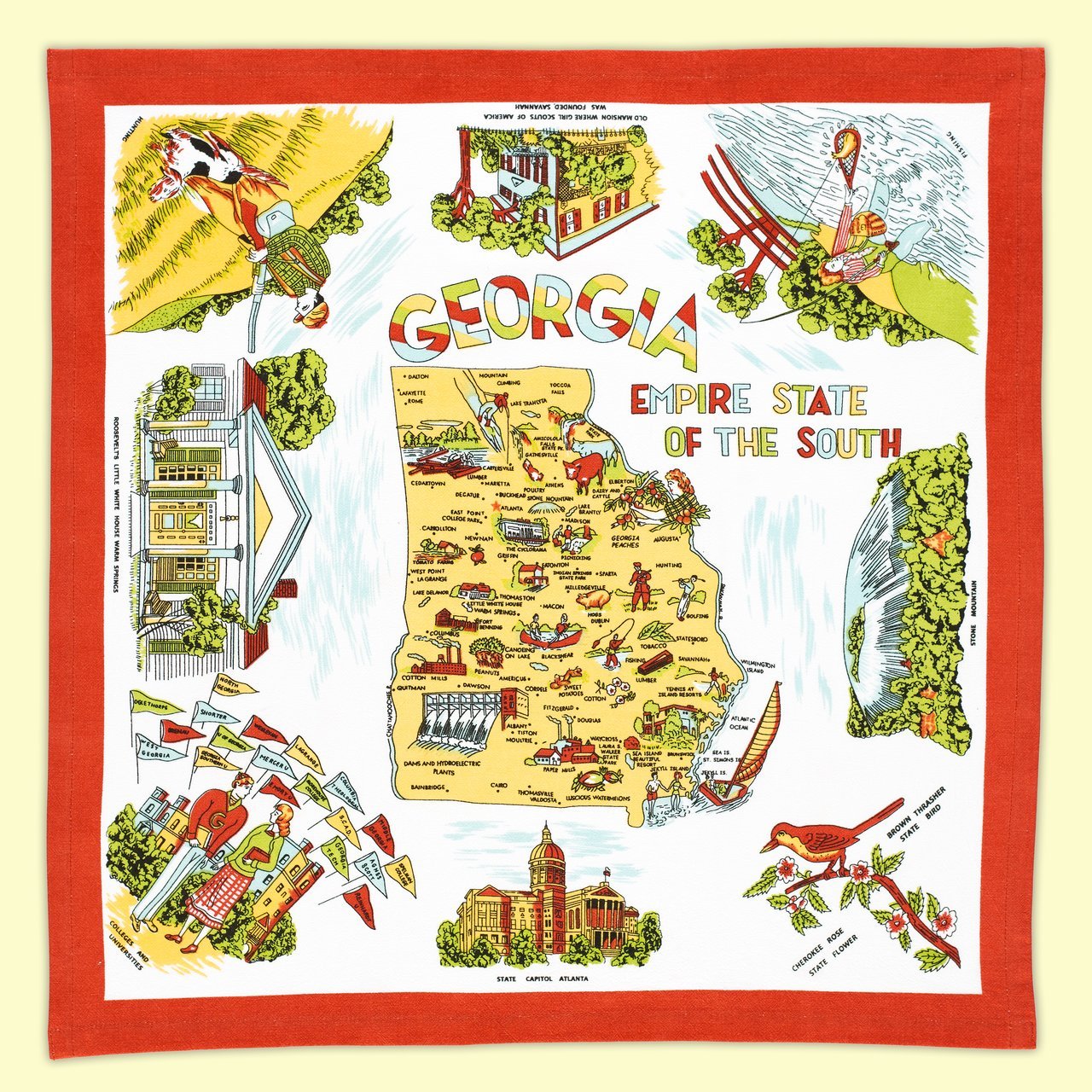 Birsppy Liphontcta Georgia State Dish Towel