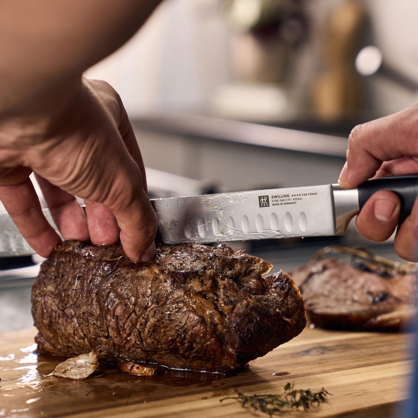 ZWILLING Four Star Hollow Edge Slicing Knife, Personalized, Engraved