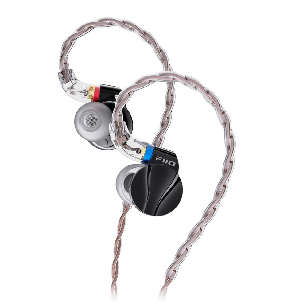 FiiO FD15 13.8mm Magnalium DLC HiFi Dynamic Driver in-Ear Earphone with Stainless Steel Shell, Detachable MMCX Cable (Black)