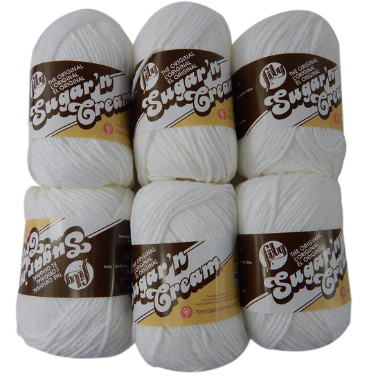 Bulk Buy: Lily Sugar'n Cream Yarn 100% Cotton Solids Medium #4 Worsted (White Solid)