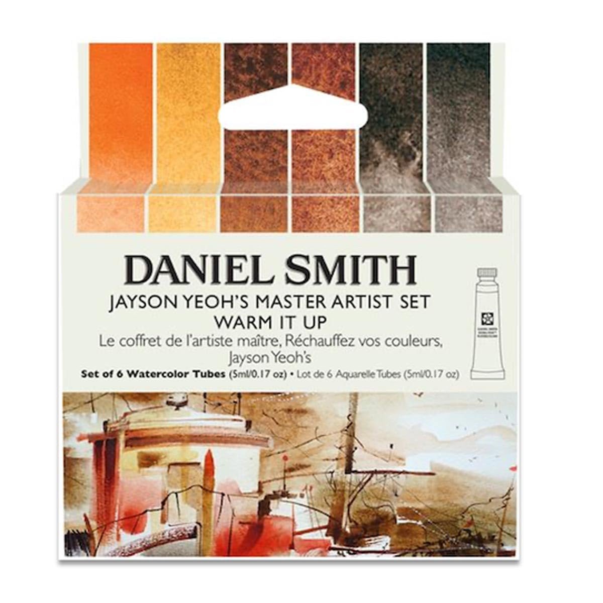 DANIEL SMITH Extra Fine Watercolor - Set of 6, Jayson Yeoh Master Artist Warm It Up, 5 ml Tubes