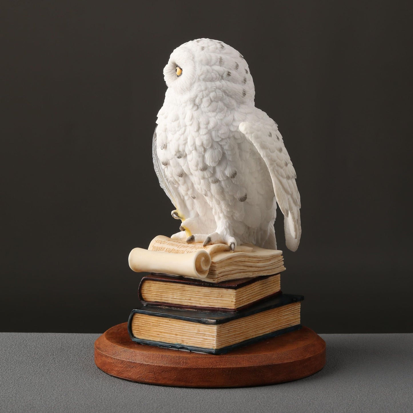 Veronese Design 5 3/4 Inch Snowy Owl Scripting Scholar Resin Hand Painted Animal Sculpture Home Decor Collectibles