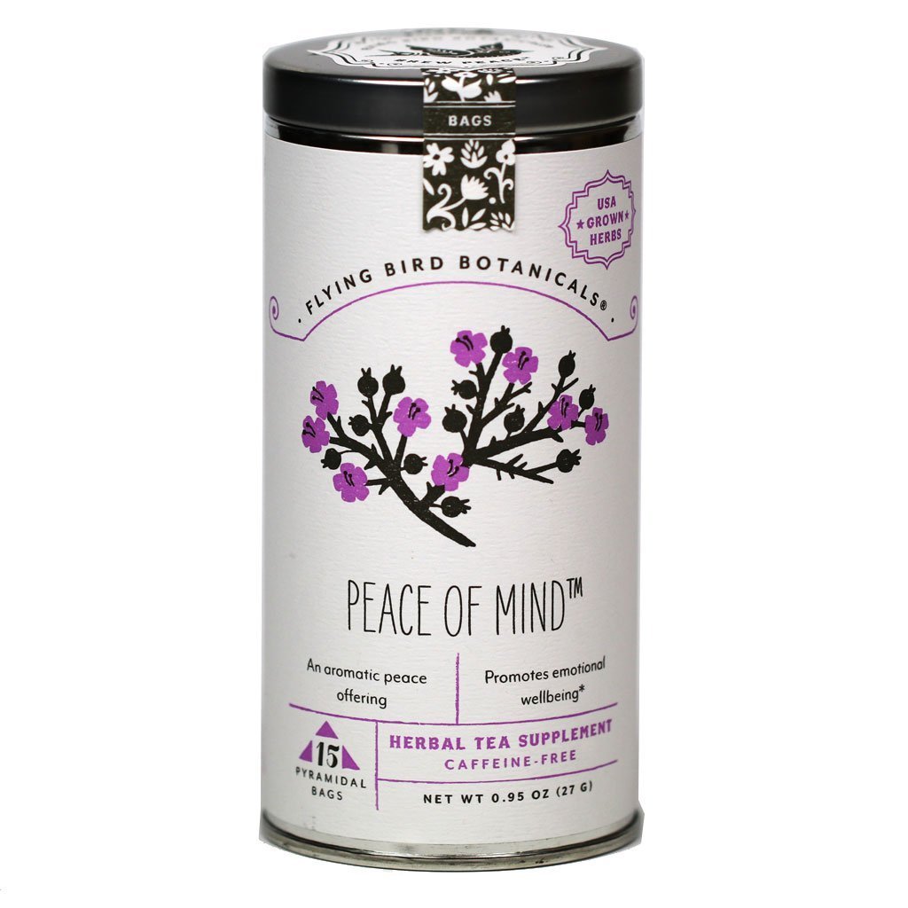 Flying Bird Botanicals - Peace of Mind Organic Herbal Tea (15-Bag Tin (2-Pack))