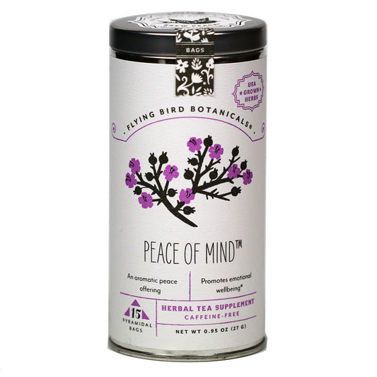 Flying Bird Botanicals - Peace of Mind Organic Herbal Tea (15-Bag Tin (2-Pack))