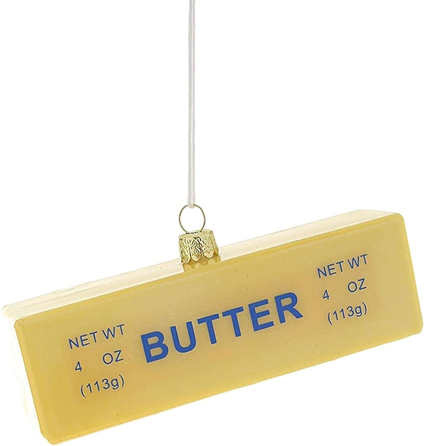 Cody Foster Stick of Butter Kitchen Baking Faux Food Glass Christmas Ornament, Multi