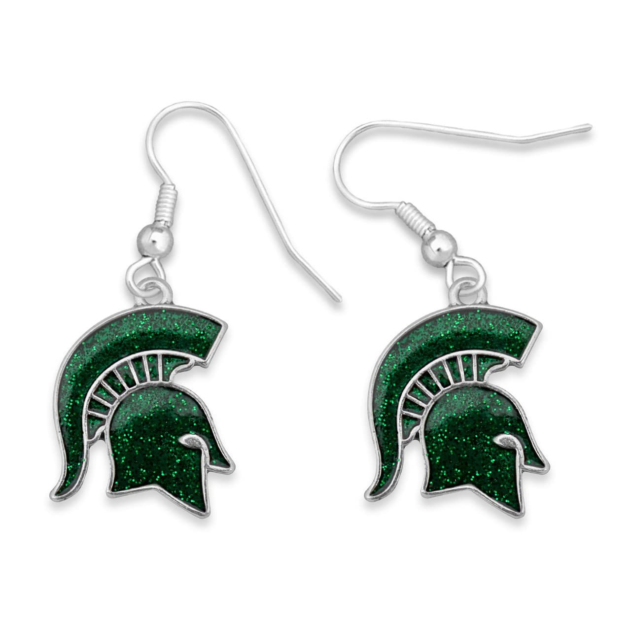From the Heart 43345 Michigan State Glitter Logo Earrings, multicolor