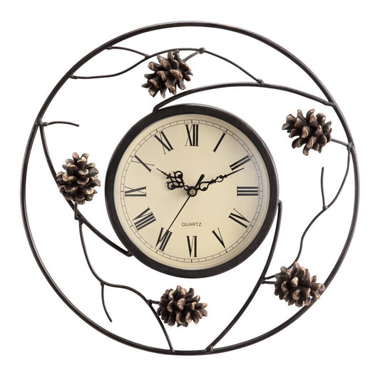 SPI Home Pinecone Wall Clock, White, 2.5" x 12.5" x 12.5"