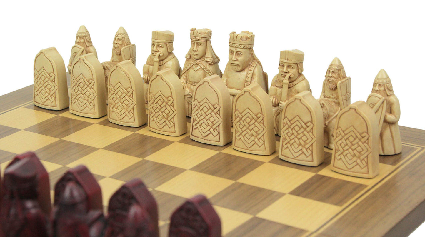 Veronese Design Isle of Lewis Chess Set Hand Painted Resin Figurine Collectible Statue