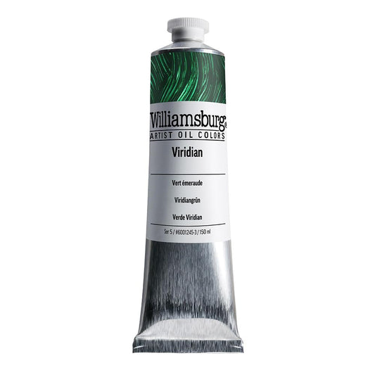 Williamsburg Artist Oil Colors by GOLDEN, Viridian, 150 ml tube, Professional Oil Paint, Semi-Transparent