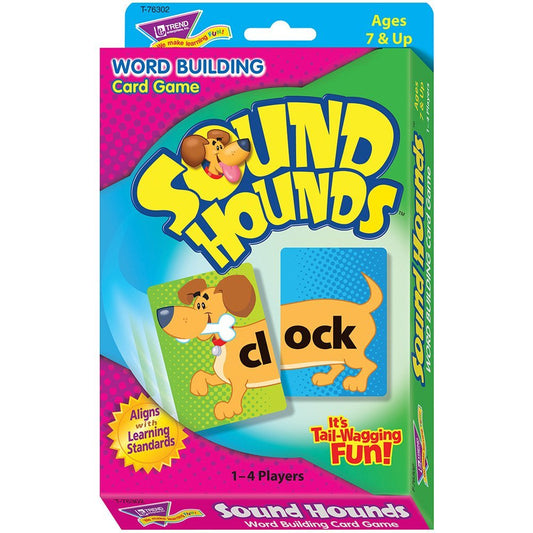 Trend Enterprises: Sound Hounds Word Building Card Game, Match Word Beginnings with Endings to Spell Words and Score Points, Make Over 400 Words, 1 to 4 Players, for Ages 7 and Up