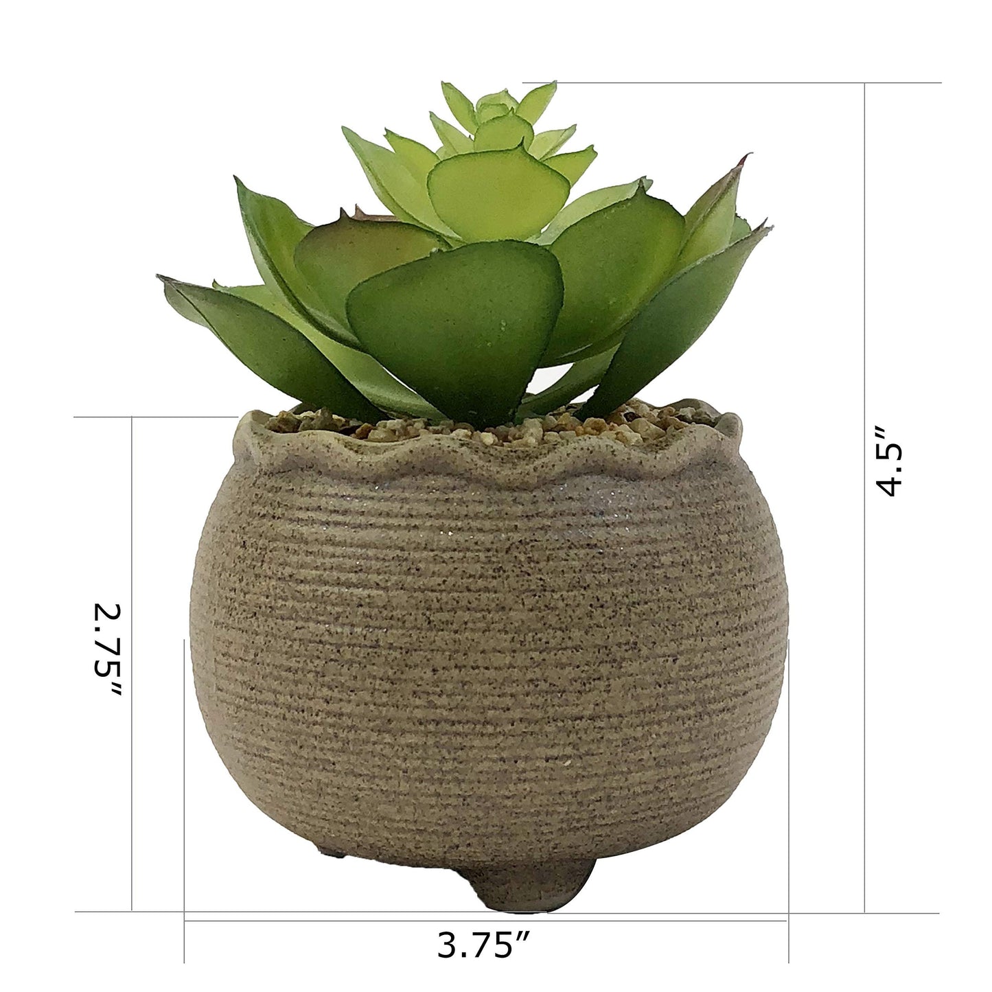 allgala Small Desktop Artificial Succulent Plant Indoor and Outdoor Indoor Fake Plants with Natural Clay Pot