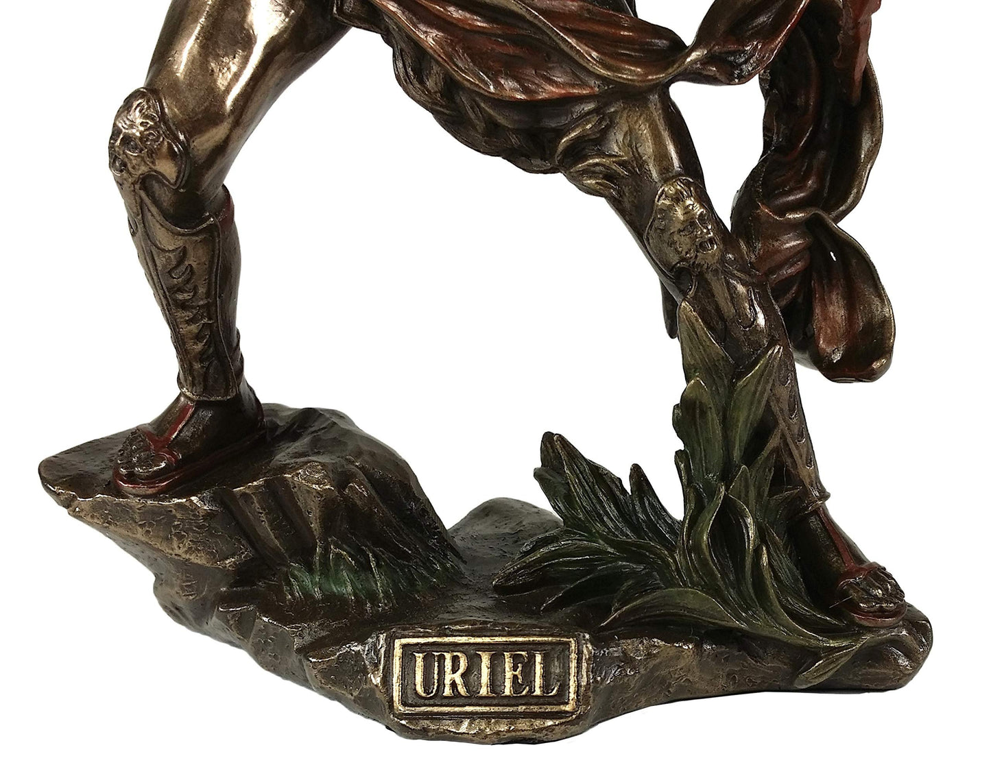 VERONESE DESIGN 9.5 Inch Archangel Saint Uriel with Crossbow Statue Sculpture Bronze Color Angel
