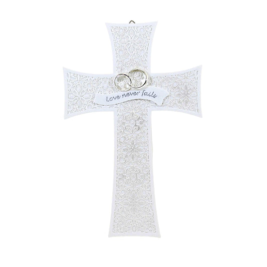 Roman Giftware Inc., Wedding & Anniversary, 7.5" H LACE Wedding Wall Cross,Religious, Inspirational, Durable (1x4x7)