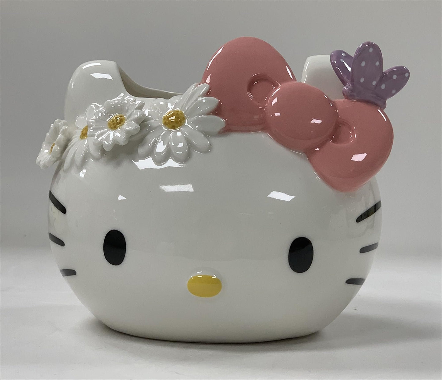 Blue Sky Clayworks Hello Kitty Buterfly Figural Planter, 5.38-inch Length, Indoor or Outdoor Decoration, White and Pink, 23290