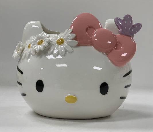 Blue Sky Clayworks Hello Kitty Buterfly Figural Planter, 5.38-inch Length, Indoor or Outdoor Decoration, White and Pink, 23290
