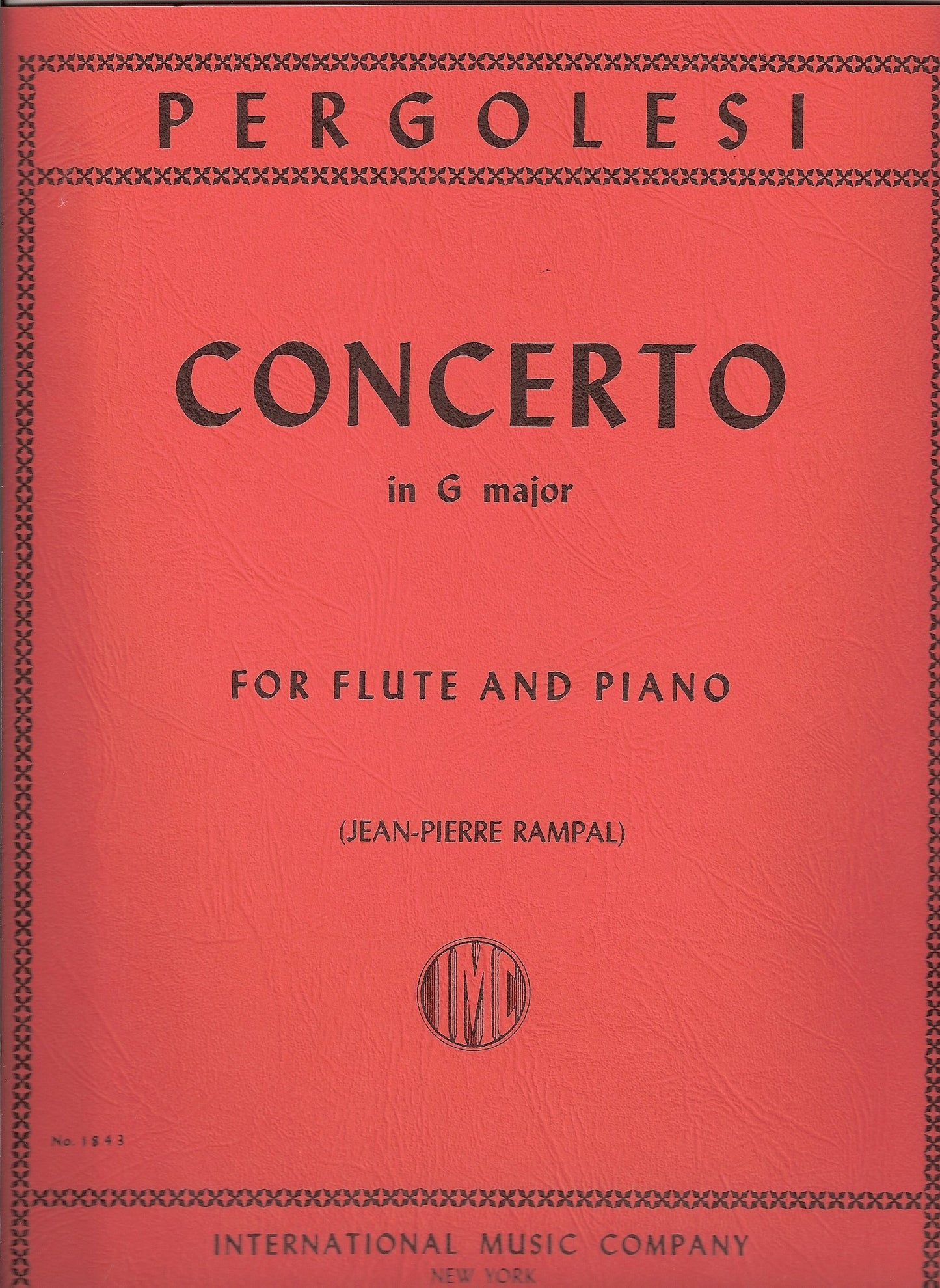 Pergolesi: Concerto in G Major for Flute and Piano (Flute Music, No. 1843)