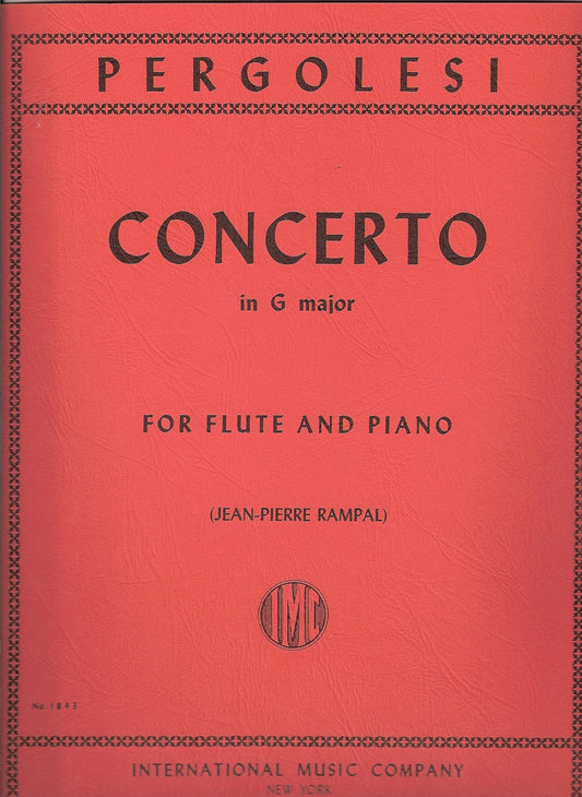 Pergolesi: Concerto in G Major for Flute and Piano (Flute Music, No. 1843)