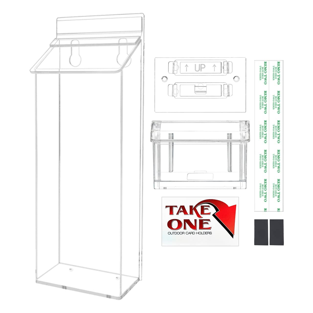 Marketing Holders Outdoor Brochure Holder Holds 9” x 6” Booklets and Bifolds Wall Mount Clear Acrylic Box with Lid Store Front Pamphlet Display Take One Organizer Bin